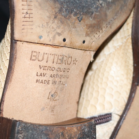 Buttero Beige Python Skin & Leather Boots size 42 - Picture 8 of 9
